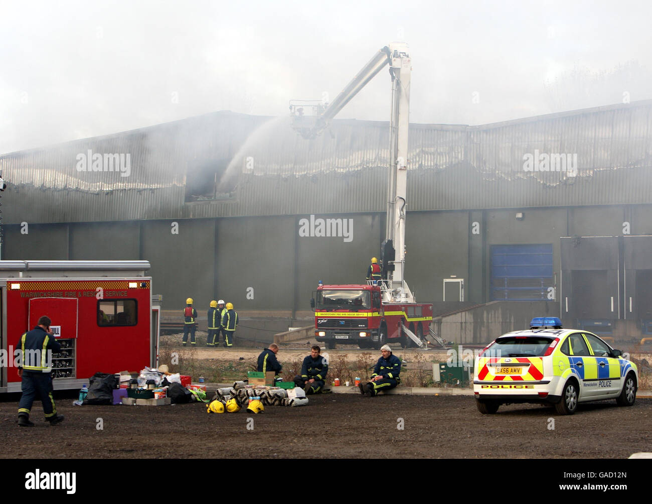 Fire Burns Warehouse On Industrial Estate In Atherstone On Stour Hi Res