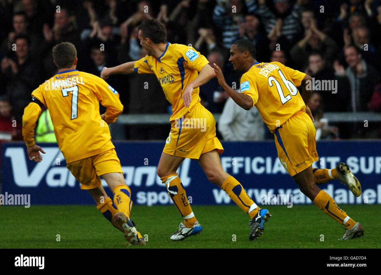 Soccer - FA Cup - First Round - Torquay United v Yeovil Town - Plainmoor. Torquay United's Chris Todd celebrates his goal Stock Photo