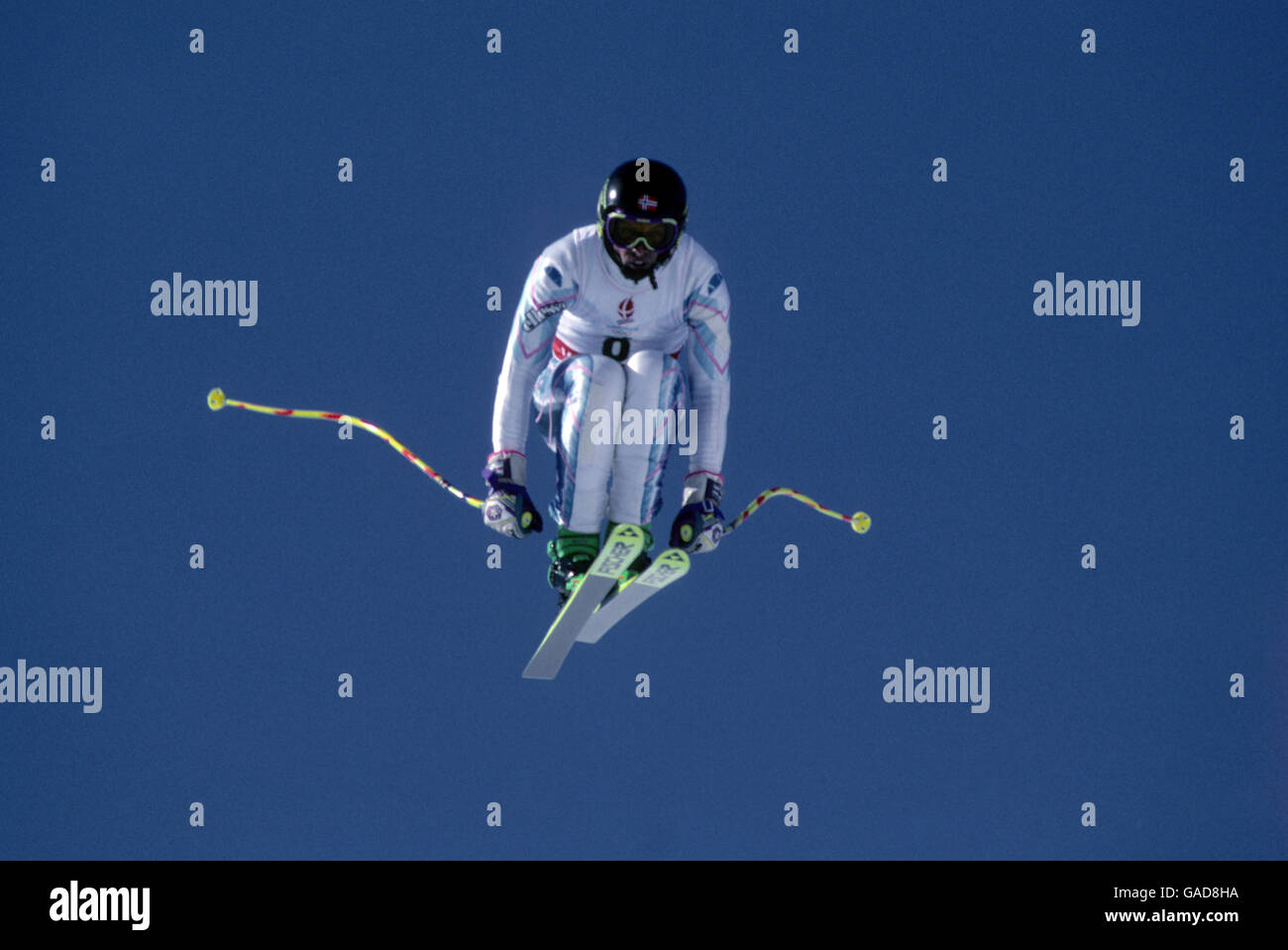 Winter Olympic Games 1992 - Albertville. Norway's Lasse Arnesen competes in the Super Giant Slalom Stock Photo