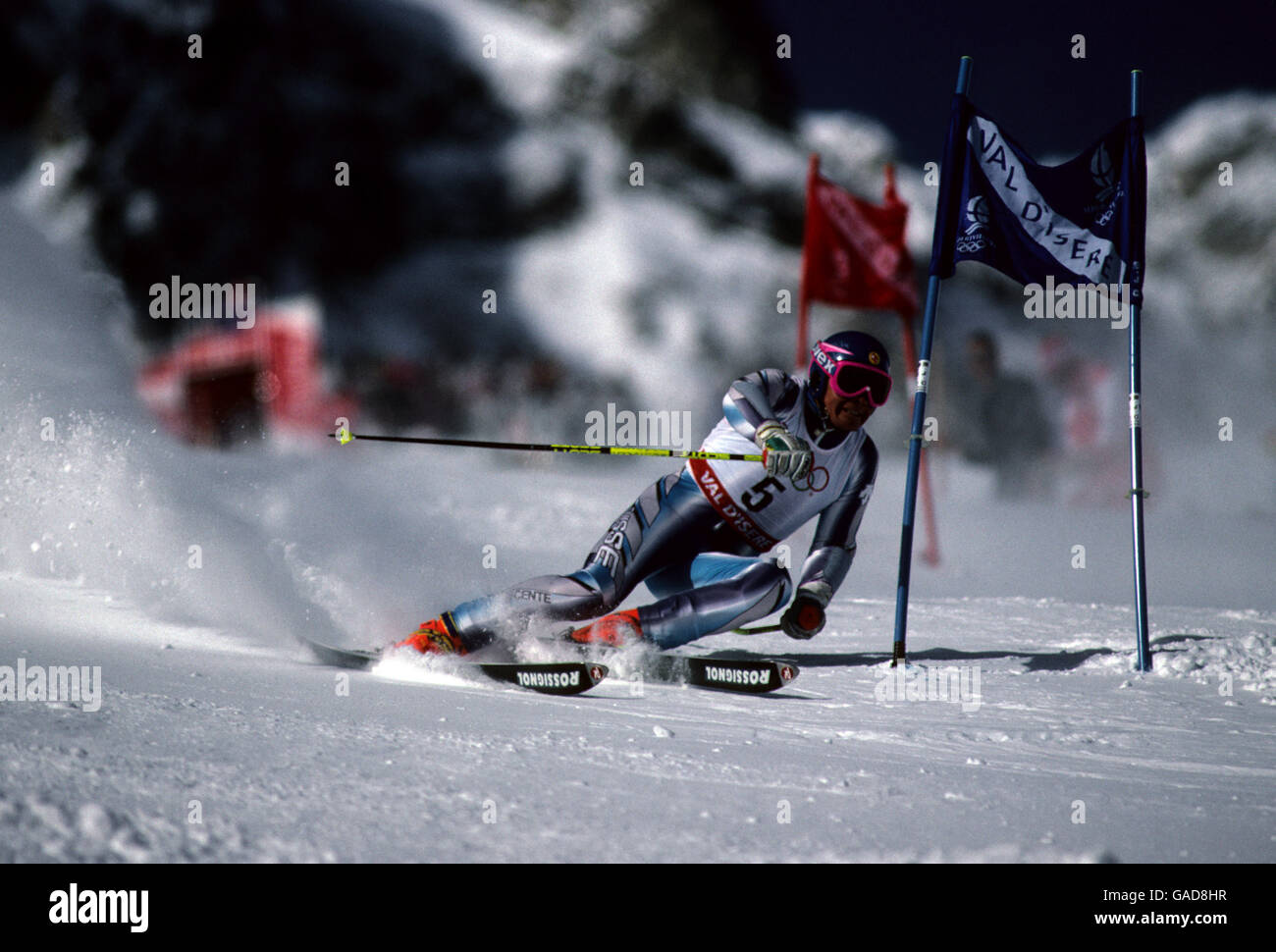 Switzerland's Hans Pieren competes in the Mens Downhill Stock Photo