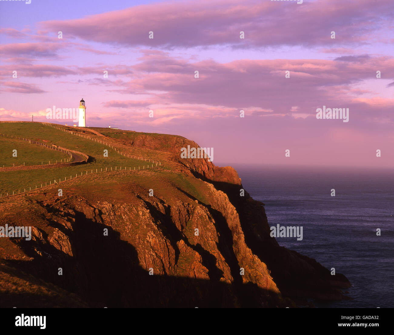 Evening light over the Mull of Galloway Lighthouse, Wigtownshire, Dumfries & Galloway. Stock Photo