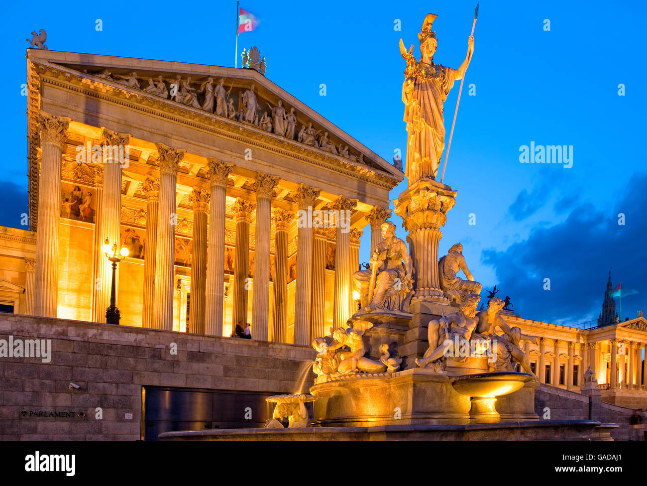 The Parliament in Vienna Stock Photo