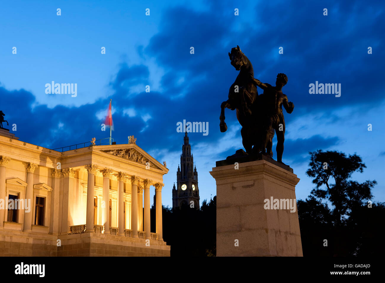 The Parliament in Vienna Stock Photo