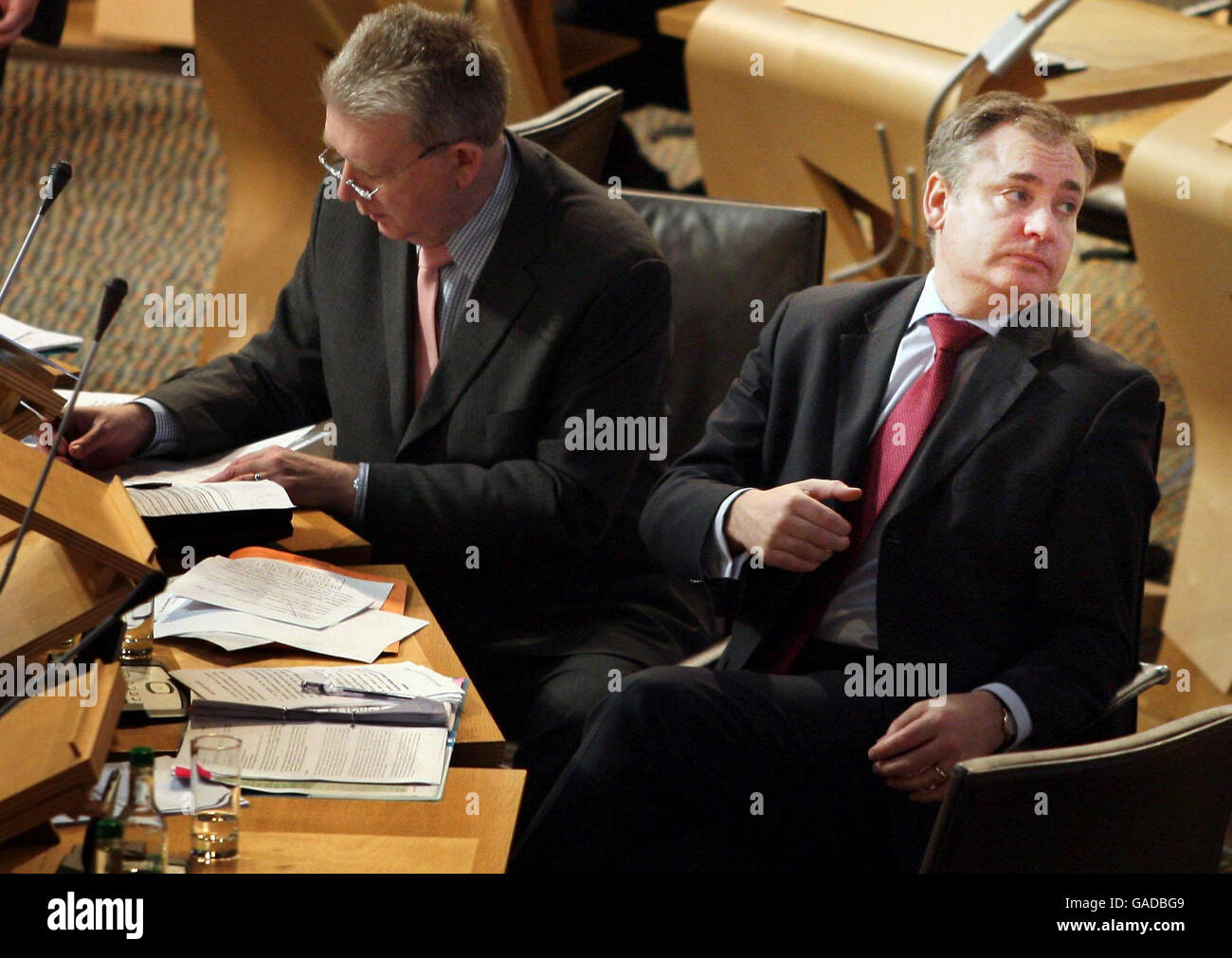 Scottish Environment Richard Lochhead during the debate on fishing quota's at the Scottish Parliament, Edinburgh. Stock Photo