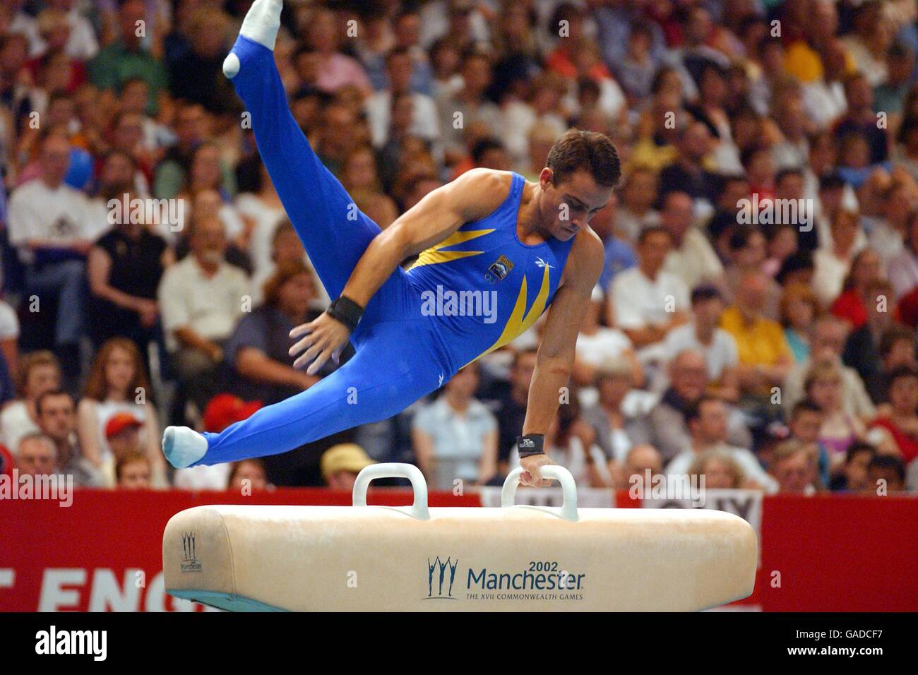 Barbados shane de freitas in action on the pommel horse hires stock