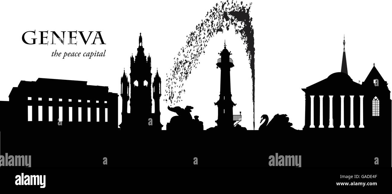 Water jet lake geneva Stock Vector Images Alamy