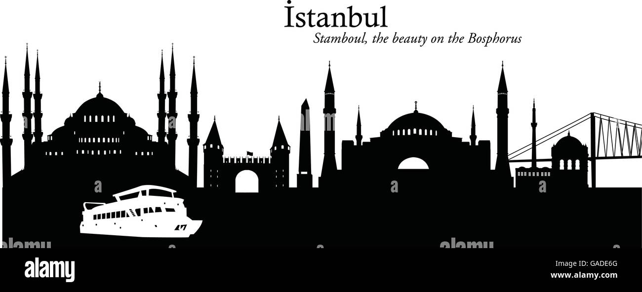 Vector illustration of the skyline of Istanbul Stock Vector