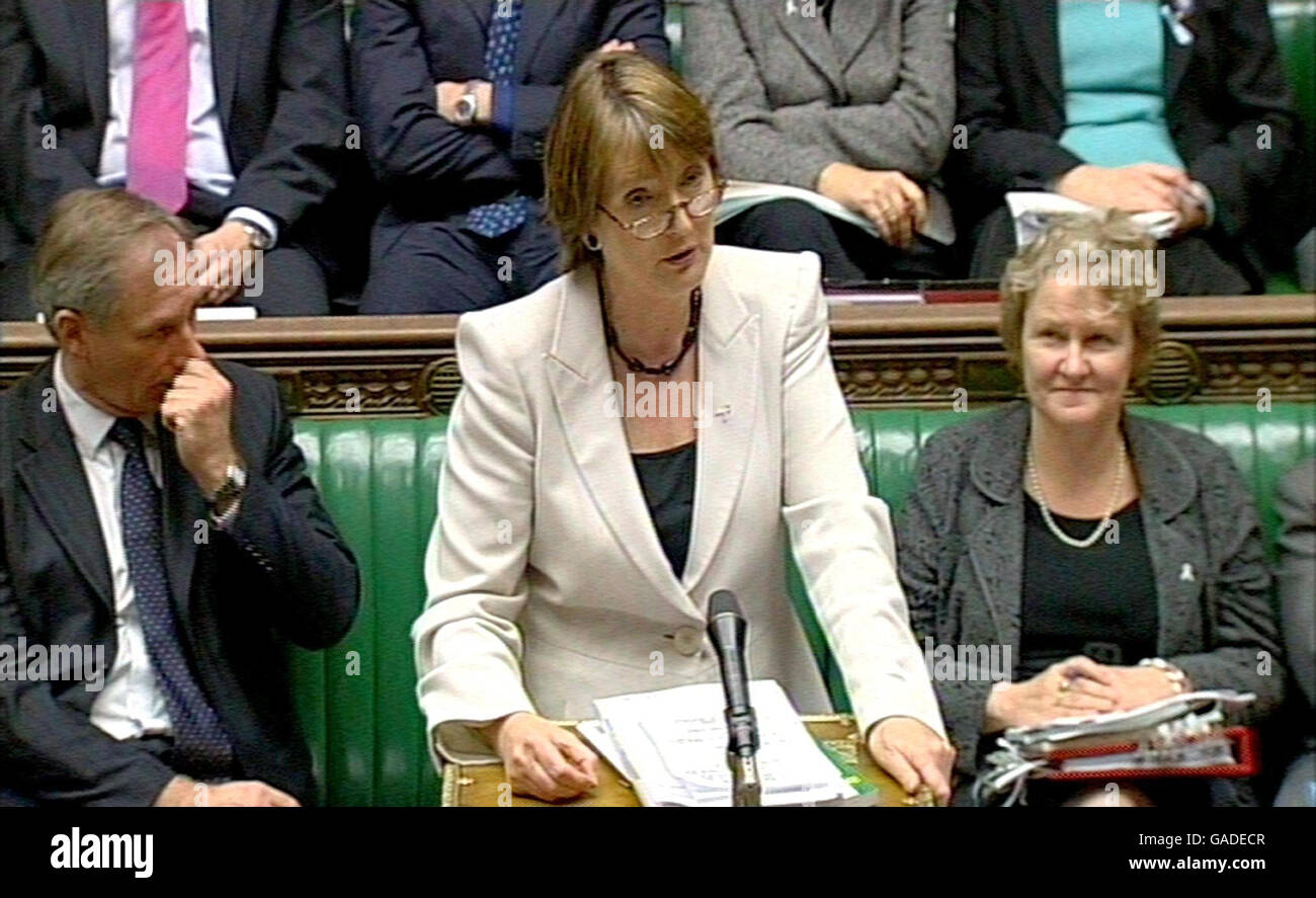 Leader of the House of Commons Harriet Harman speaks in the House of Commons, London. Stock Photo