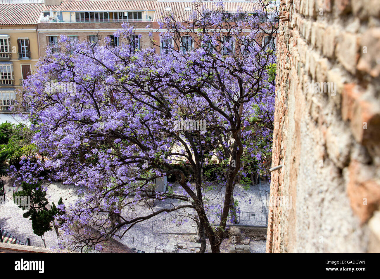 View from Alcazaba Malaga Castle Stock Photo