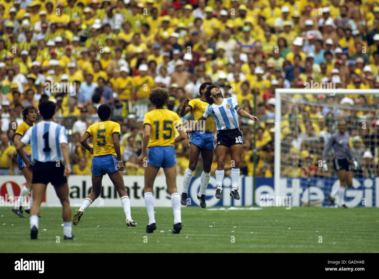 Soccer - World Cup Spain 1982 - Group C - Brazil v Argentina - Sarria Stadium Stock Photo