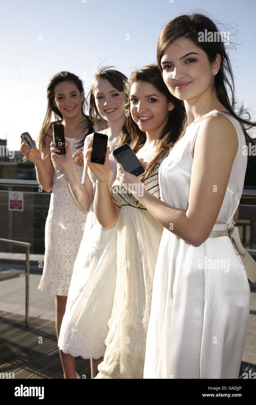 Classical girl group all angels left right laura wright hires stock