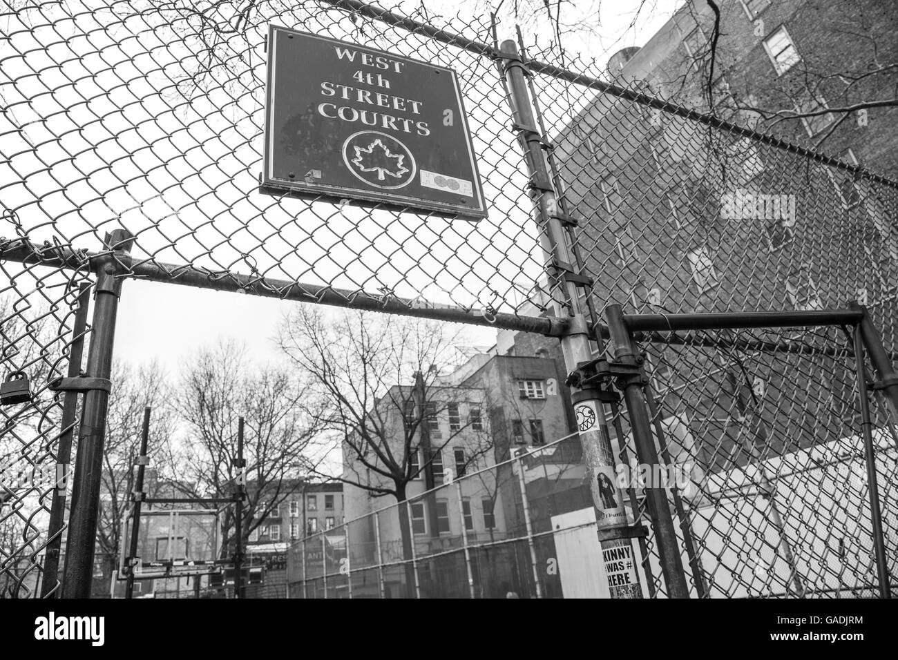 The West 4th Street Court, known as 'The Cage'. Street-ball famous place in New York City, South Manhattan Stock Photo