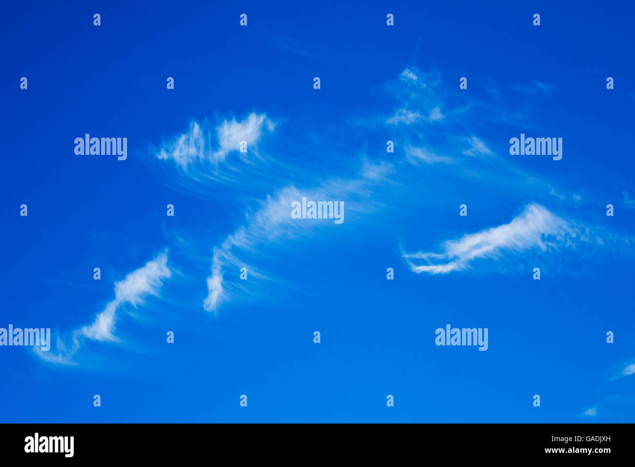 Cirrus clouds in 'Mares tails' formation Stock Photo