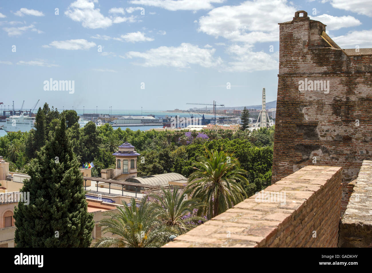 View From Alcazaba Malaga Castle Stock Photo