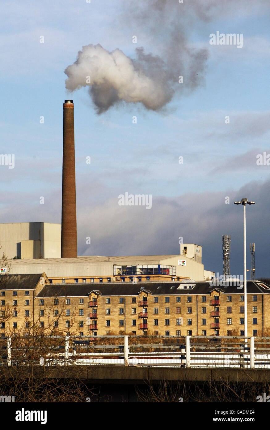 Call for targeted campaigns un cancer hotspots. A general view of a chimney in Glasgow. Stock Photo