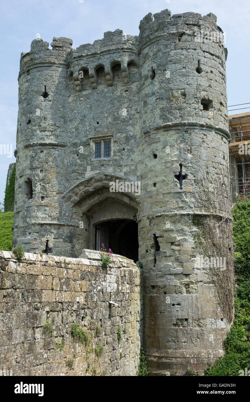 England, Hampshire, Isle of Wight, Carisbrooke castle, Gate house Stock