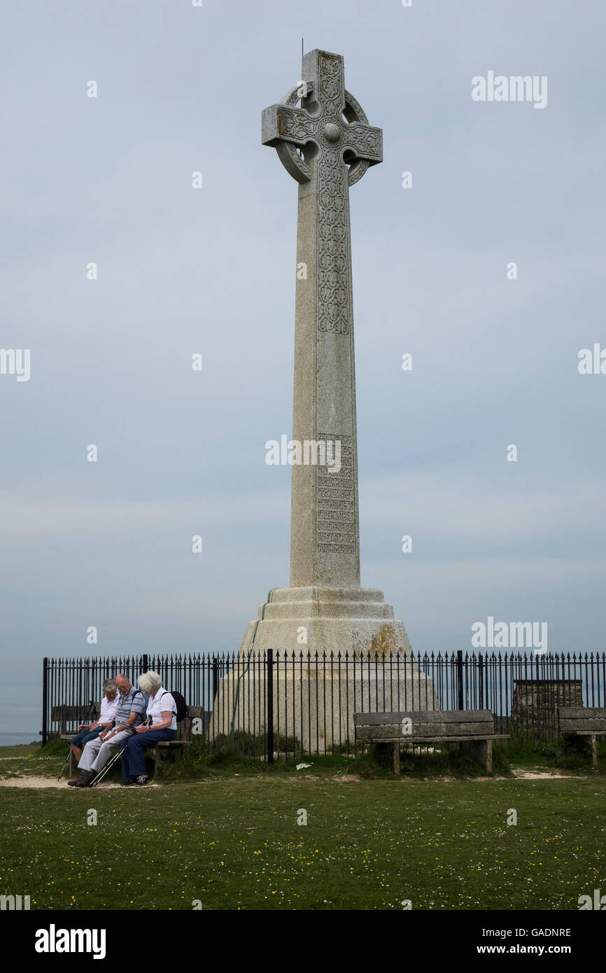 England, Hampshire, Isle of Wight, Tennyson monument Stock Photo