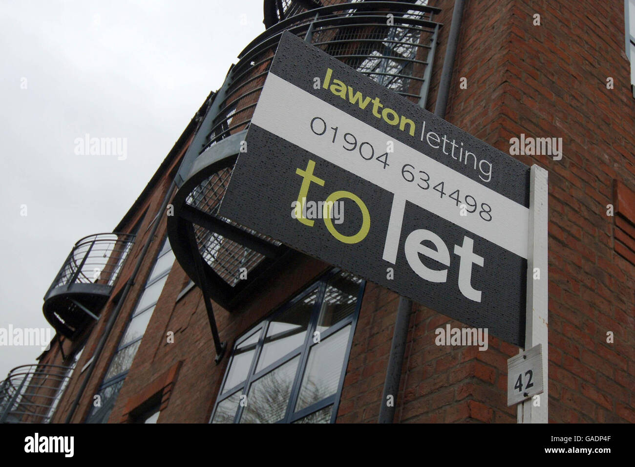 General view of residential property in York with the to let signs showing. Stock Photo