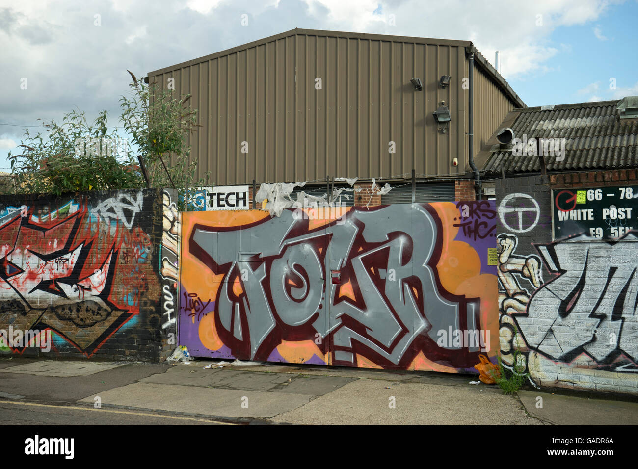 Hackney Wick warehouses and pubs converted to art studios near Olympic