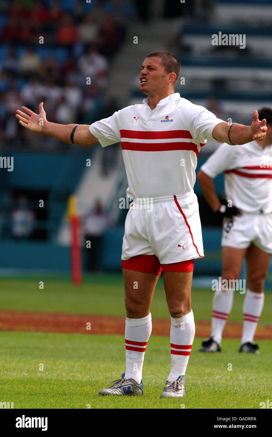 Commonwealth Games - Manchester 2002 - Rugby 7's - England v Cook Islands. Henry Paul, England Stock Photo