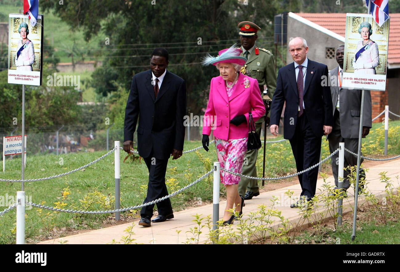 The Queen visits Kitante Primary School in Kampala, Uganda, on the final day of a Four day tour of the City. Stock Photo