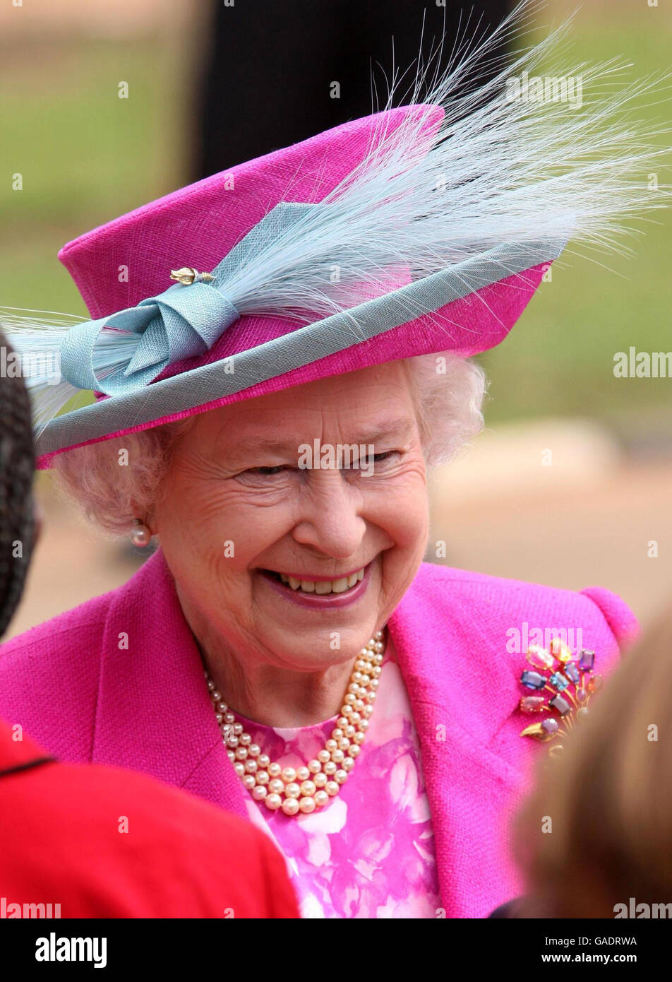 The Queen arrives at Kitante Primary School in Kampala, Uganda, on the final day of a Four day tour of the City. Stock Photo