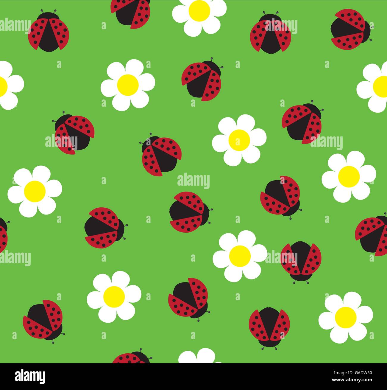 vector illustration of seamless background with ladybugs Stock Vector ...