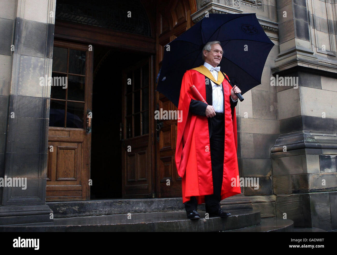 George Reid, PC, Former Member and Presiding Officer of the Scottish Parliament, pictured after being awarded an Honorary Degree of Doctor honoris causa at the University of Edinburgh. Stock Photo