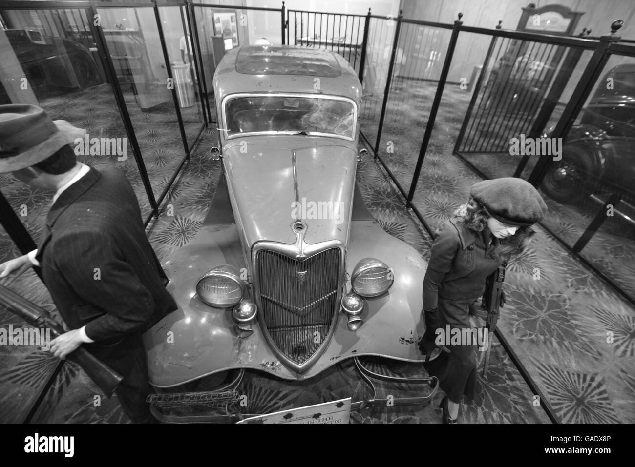 The car that Bonnie and Clyde were shot in. Stock Photo