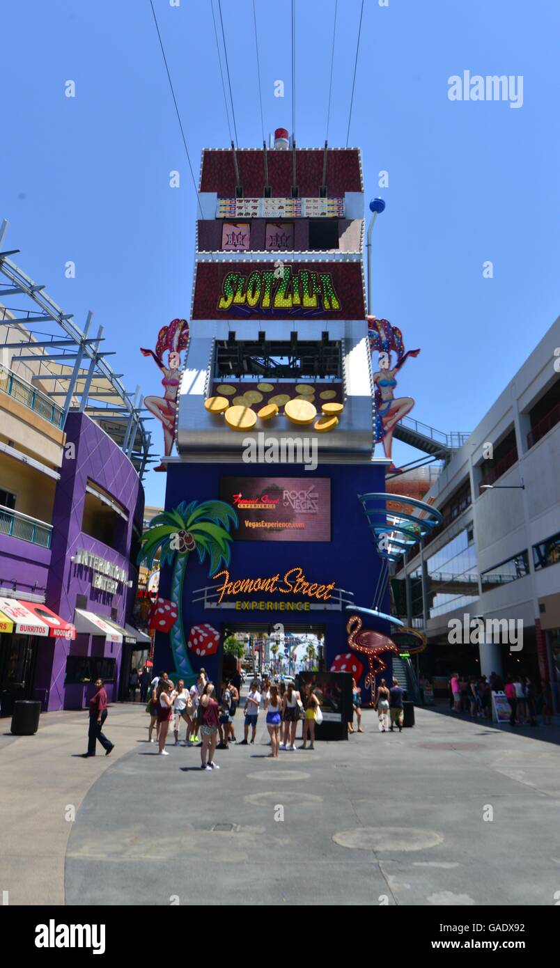 Fremont street during the daytime in Las Vegas Stock Photo Alamy