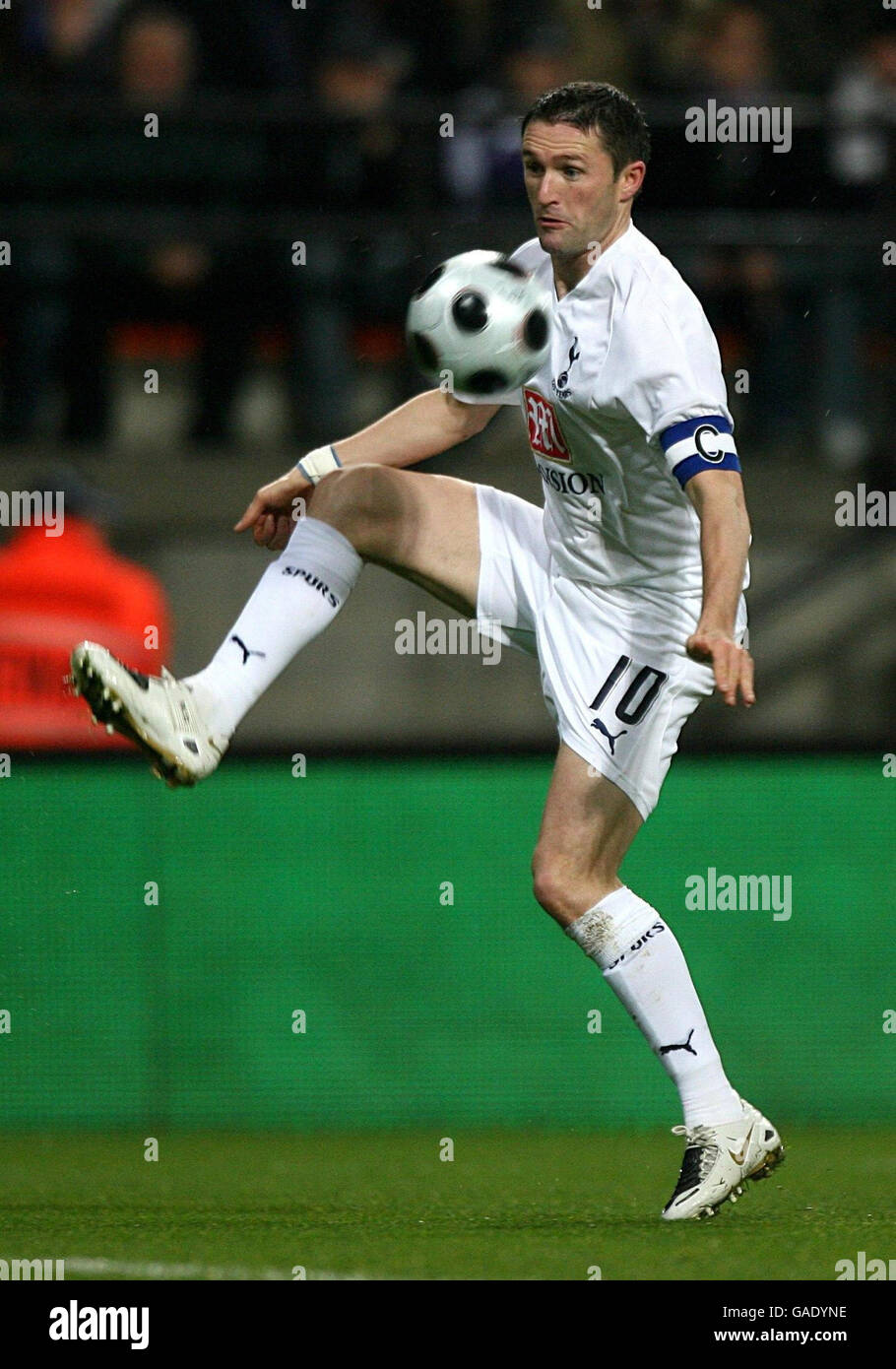 Tottenham Hotspur's Robbie Keane in action during the UEFA Group G match at the Constant Vanden Stock Stadium, Brussels. Stock Photo
