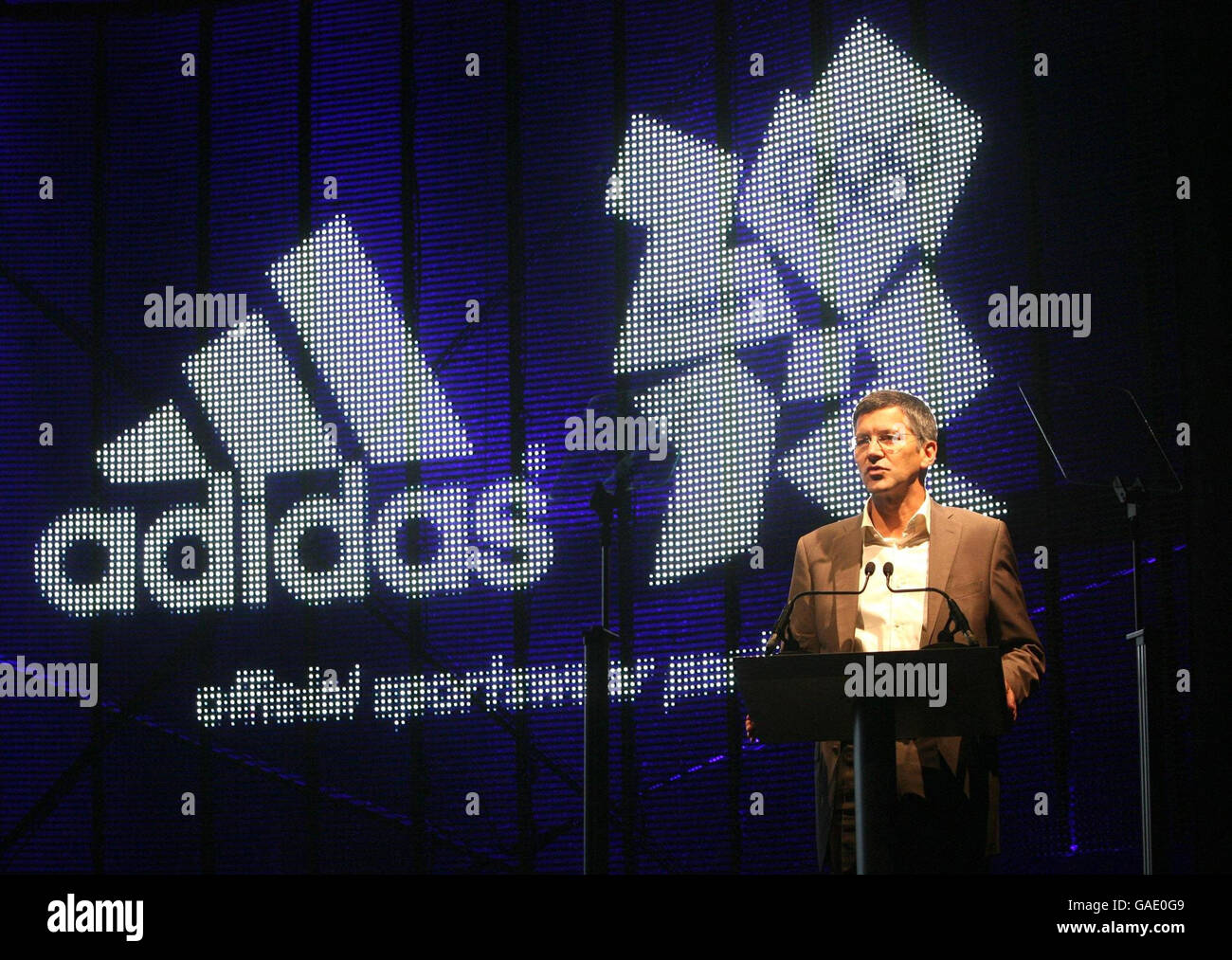 Global CEO of Adidas, Herbert Hainer, speaks at the announcement of Adidas as the Team GB sponsor of the London 2012 Olympic Games, at the Astoria in Central London. Stock Photo