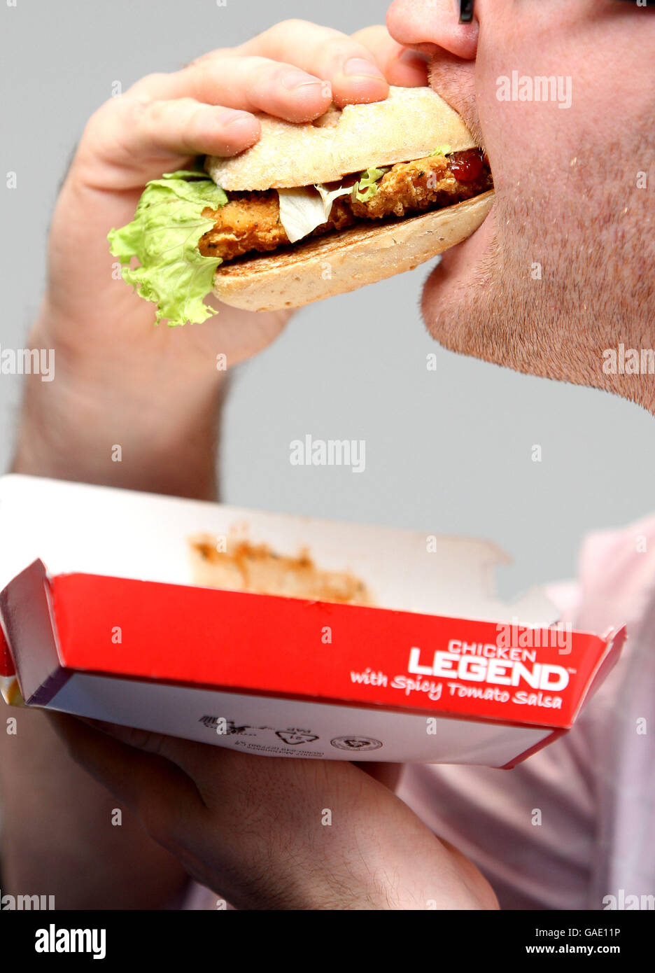 Generic shots of a Chicken Legend sandwich from a McDonalds restaurant