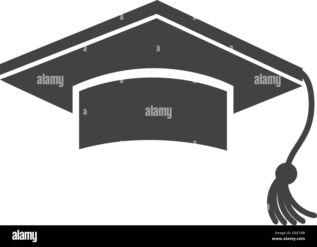 Black graduation hat isolated on white Stock Vector Image & Art - Alamy
