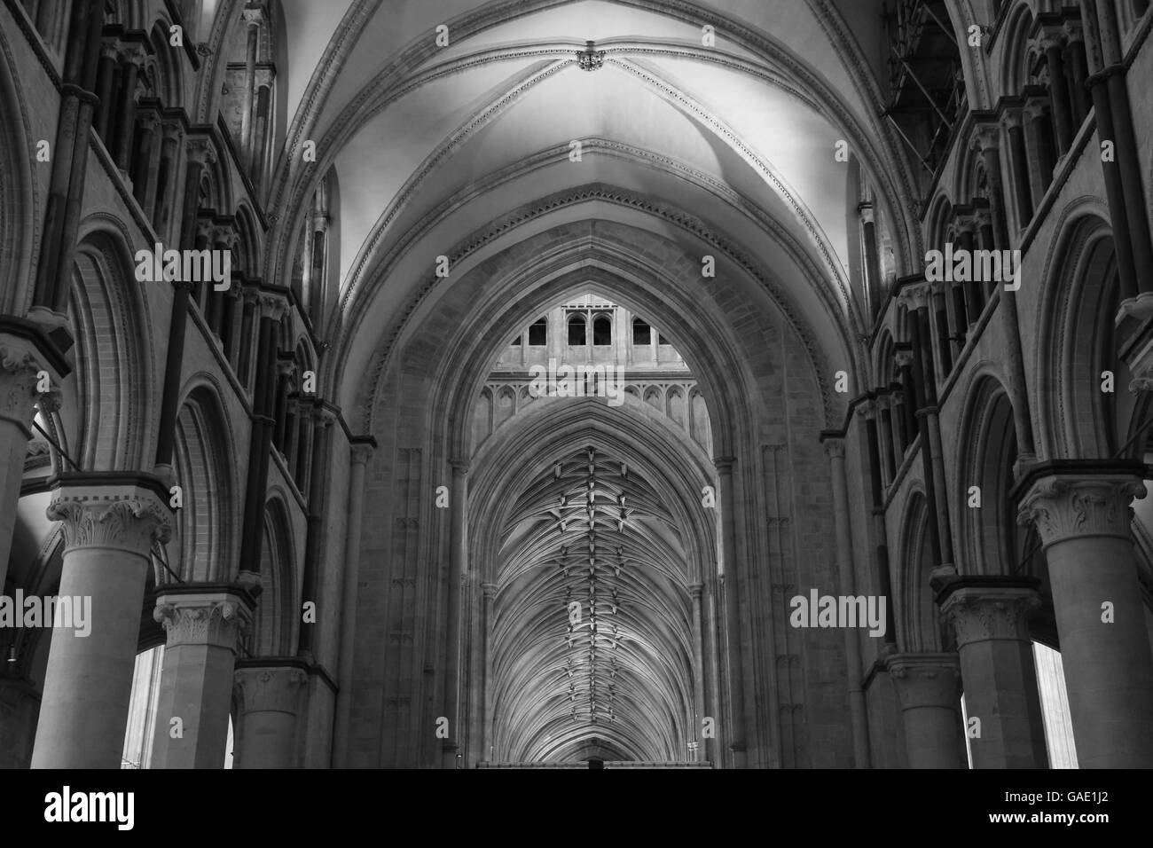 Nave of Canterbury Cathedral.  Canterbury, England. Stock Photo