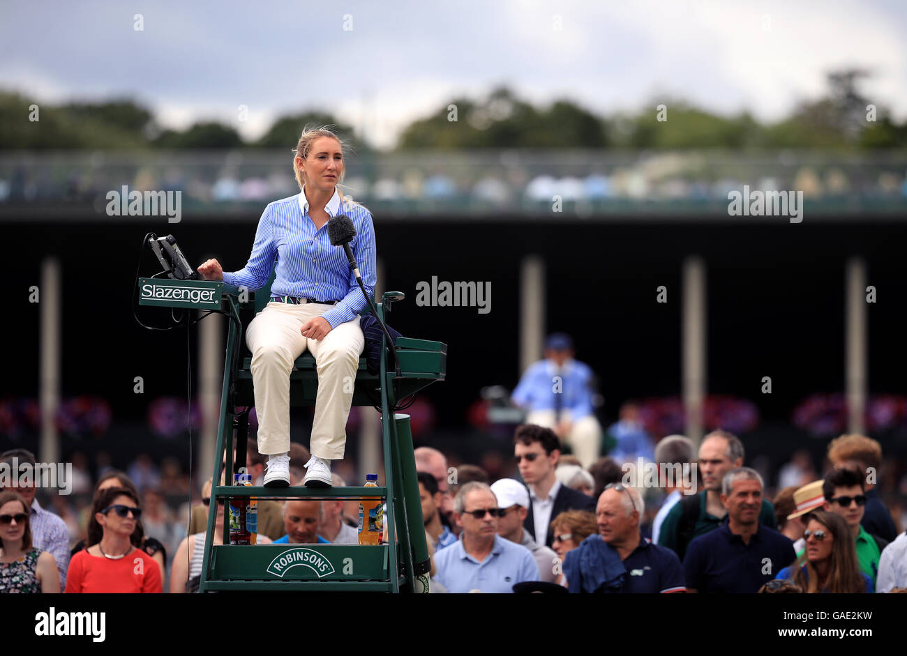 An Umpire In Her Chair On Day Seven Of The Wimbledon