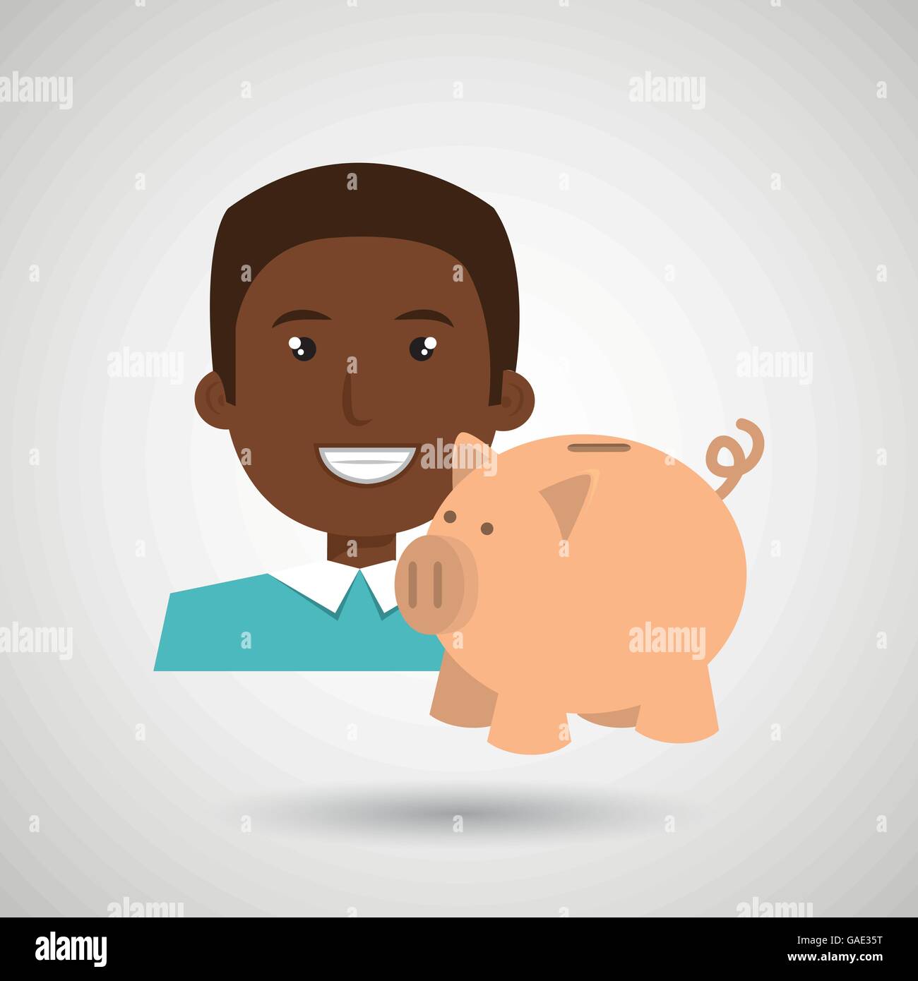business person with piggy isolated icon design Stock Vector Image ...