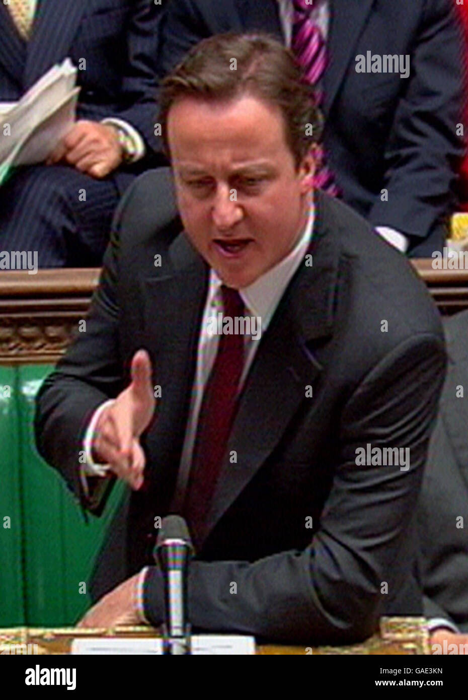 Leader of the Opposition David Cameron during Prime Minister's Questions in the House of Commons, London. Stock Photo