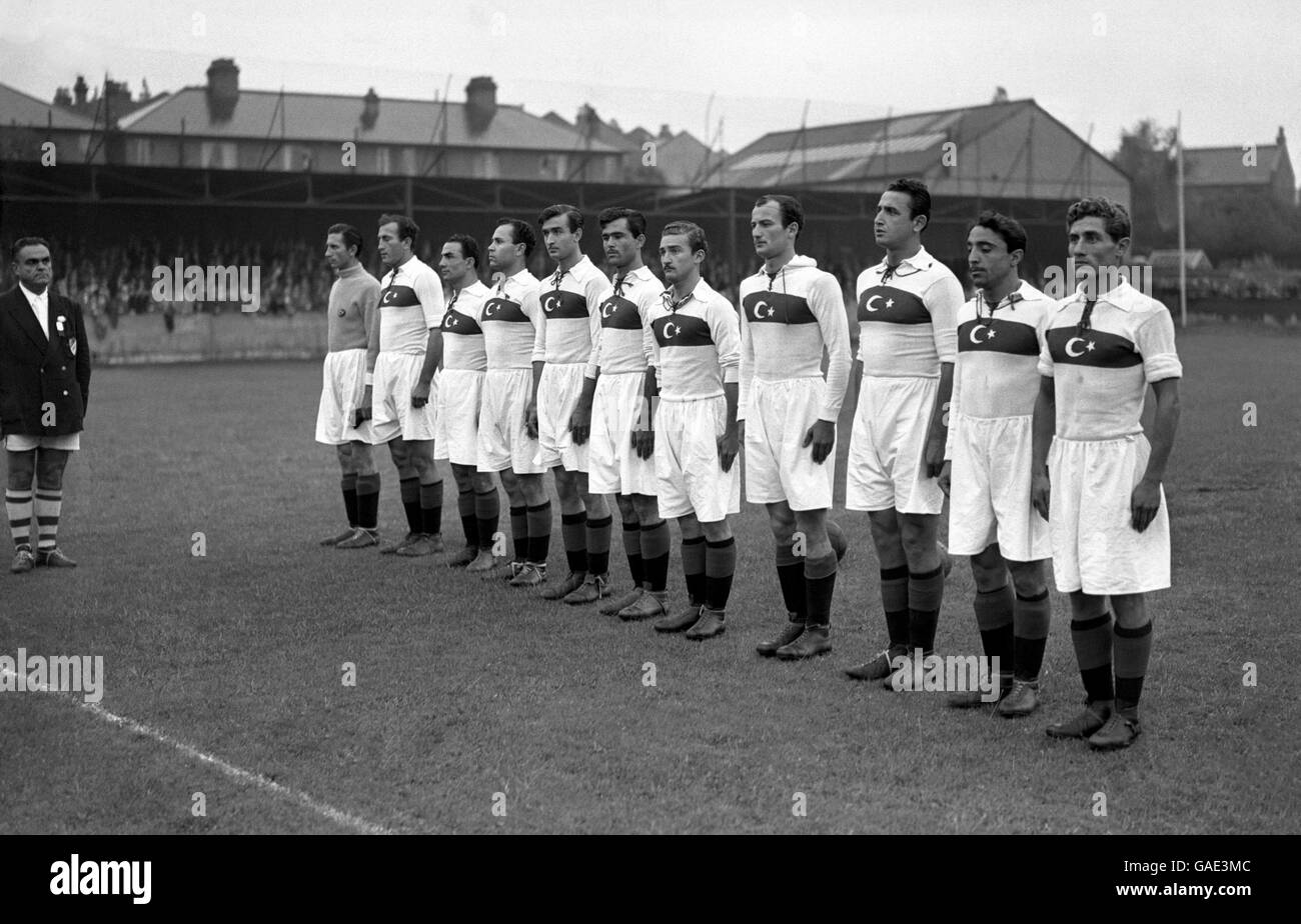 Turkey players line-up prior to there match against China Stock Photo