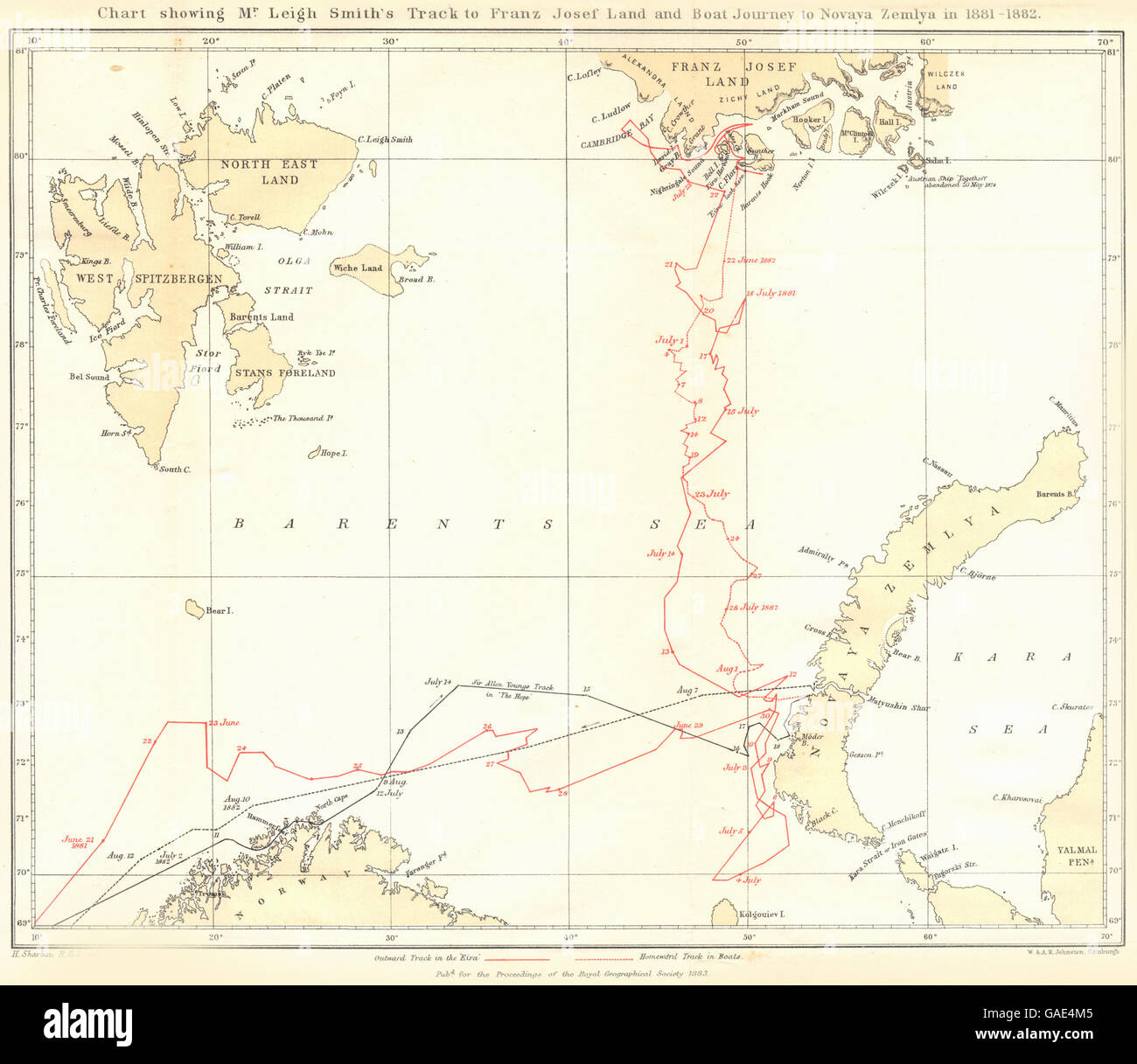 Franz josef chart land leigh smith hi-res stock photography and images - Alamy