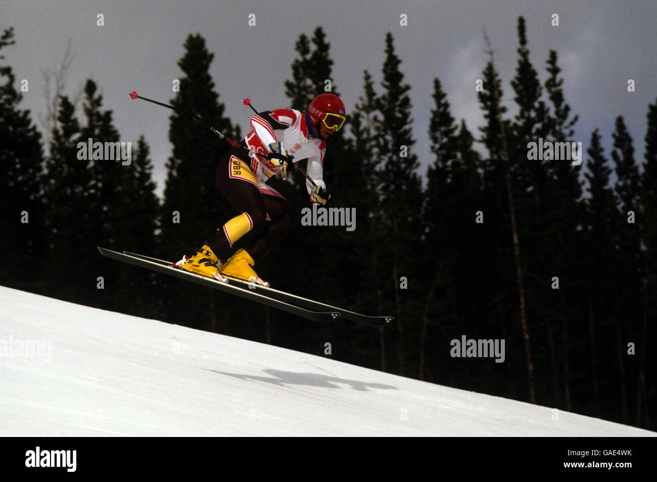 Great Britain's Martin Bell competes in the Super Giant Slalom. Stock Photo
