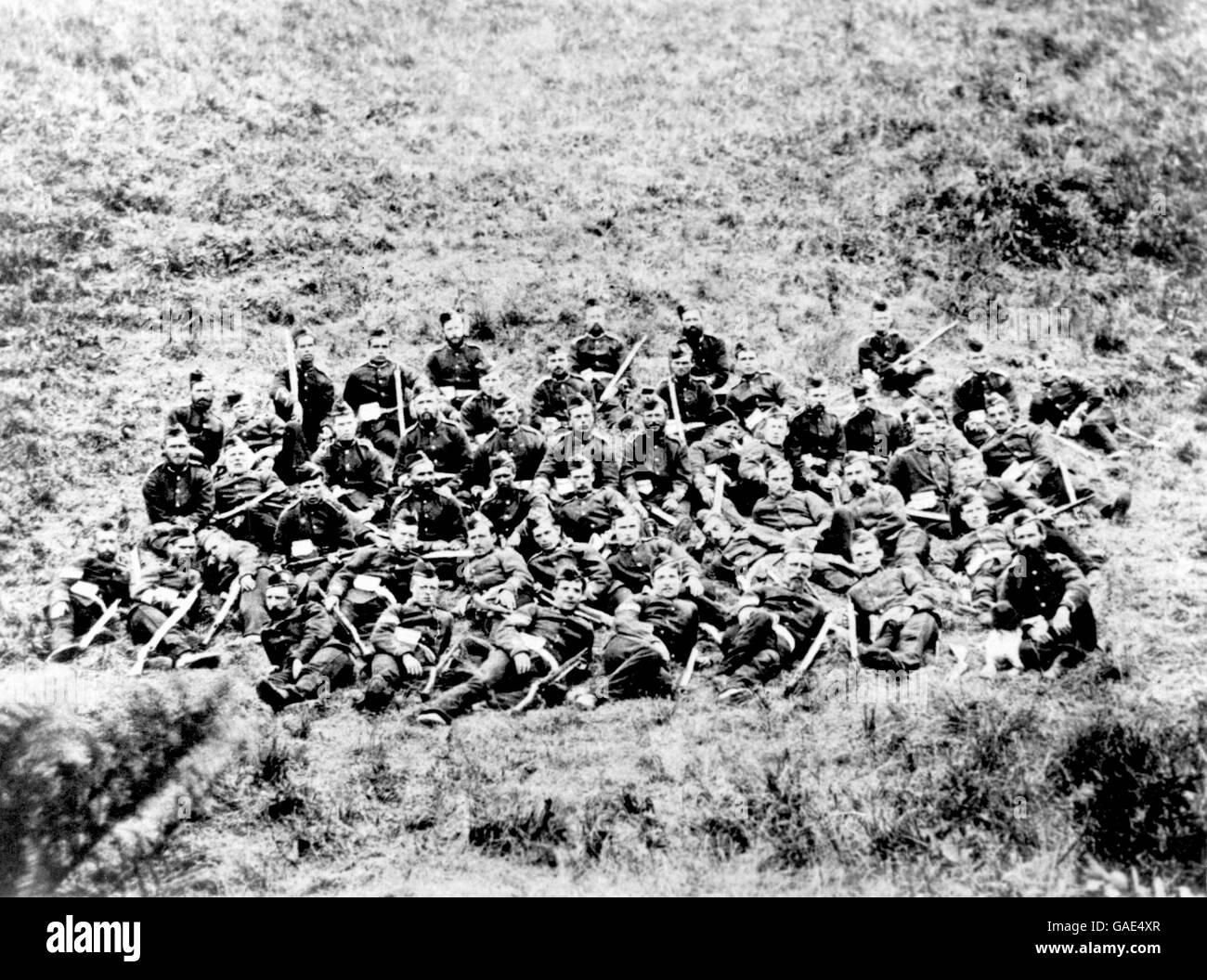 The Zulu War - the men who held Rorke's Drift - The 24th Foot, South Wales Borderers. Stock Photo