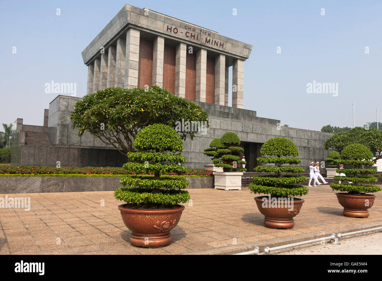 The impressive façade of Ho Chi Minh's Mausoleum, Hung Vuong, Dien Bien, Ba Dinh, Ha Noi, Vietnam Stock Photo