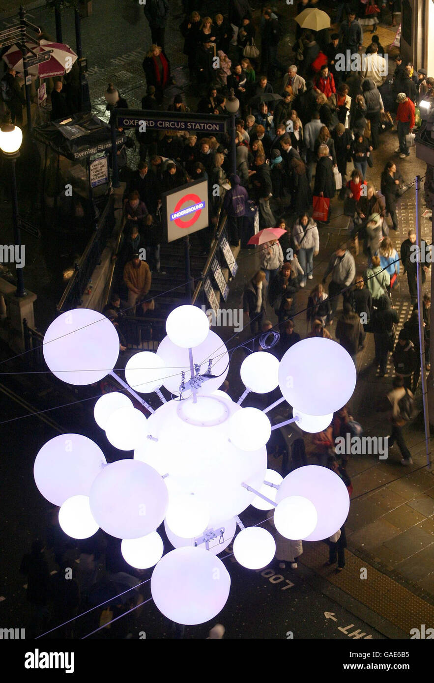 Regent Street Christmas lights switch on London Stock Photo Alamy
