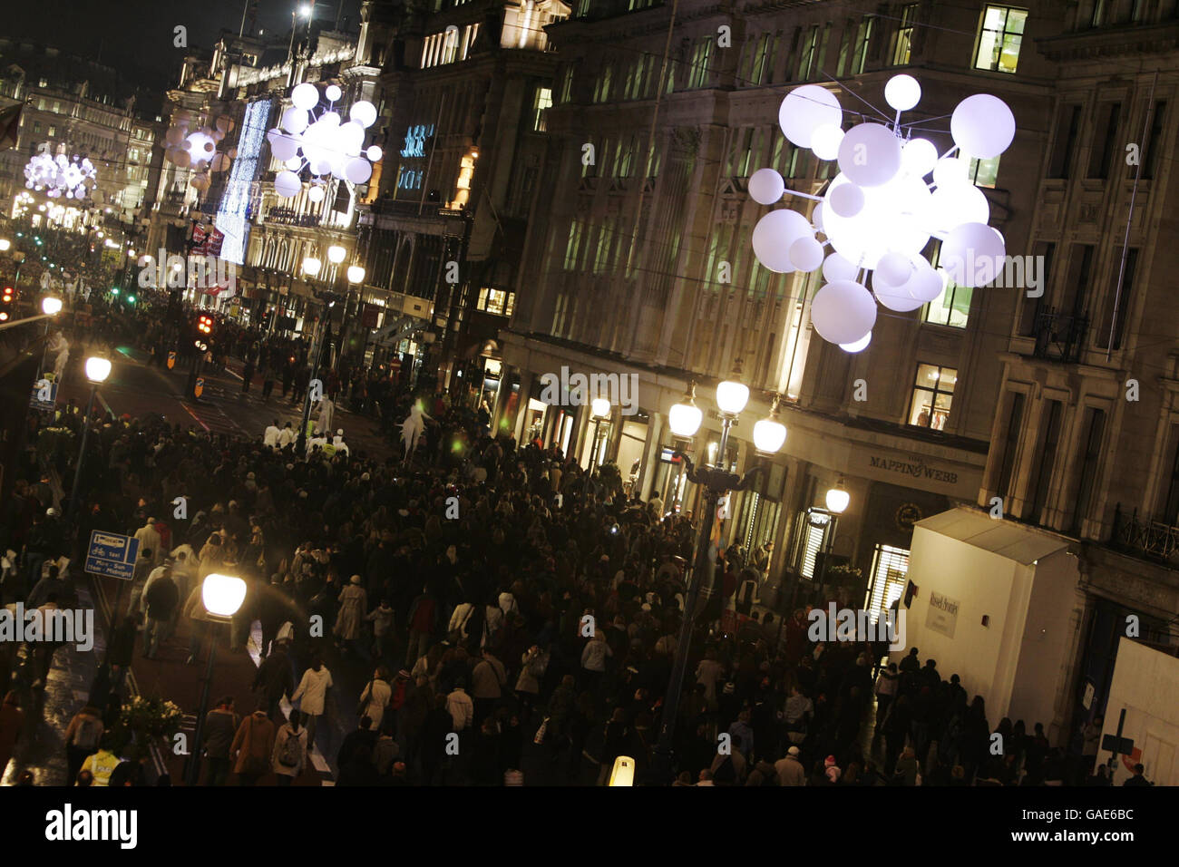 Regent Street Christmas lights switch on London Stock Photo Alamy