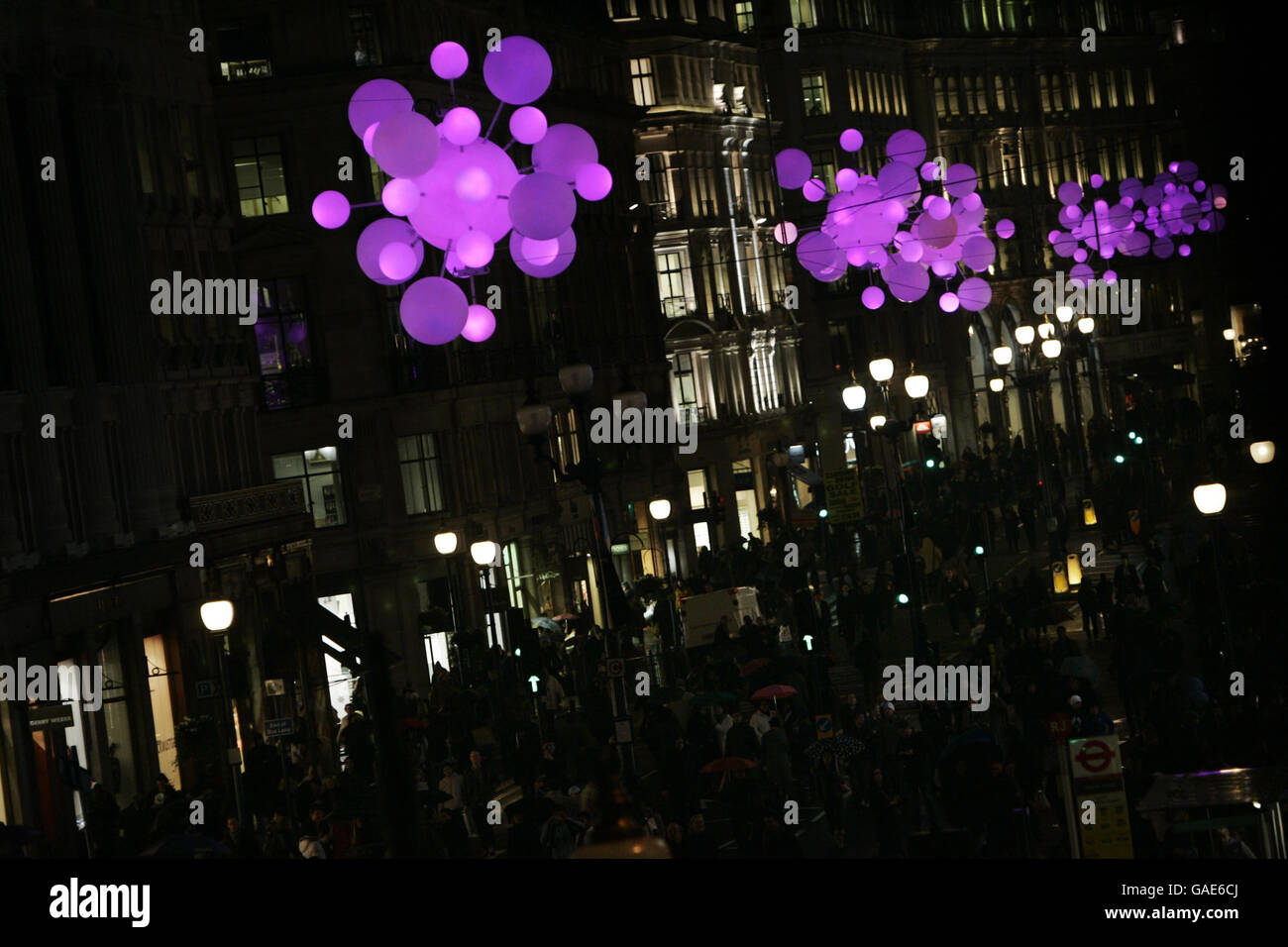 Regent Street Christmas lights switch on London Stock Photo Alamy