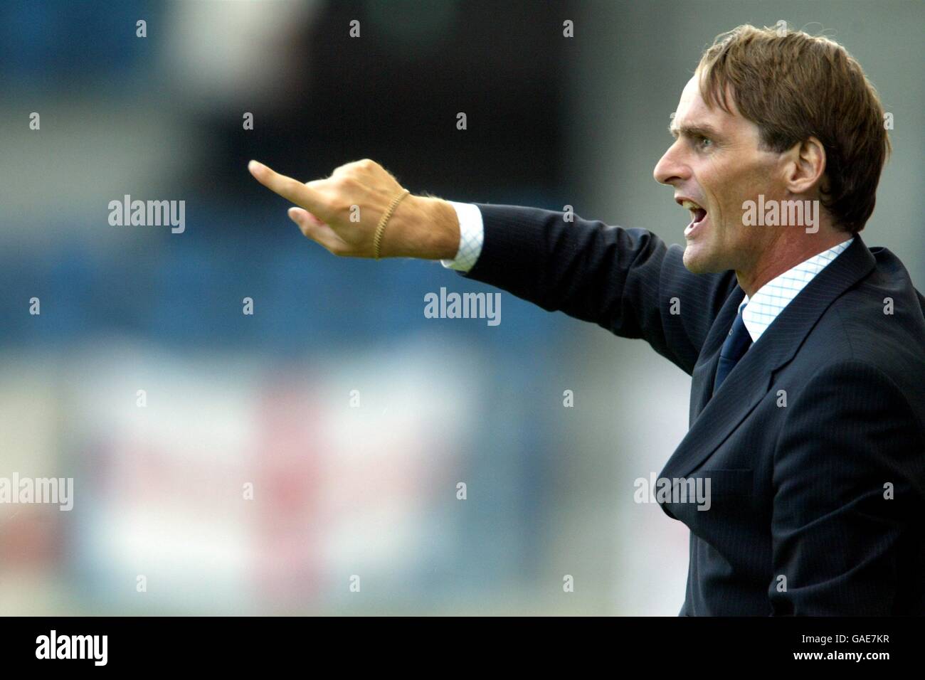 Soccer - Friendly - KAA Gent v Sunderland. KAA Gent Coach Jan Olde Riekerink directs his team from the sideline Stock Photo