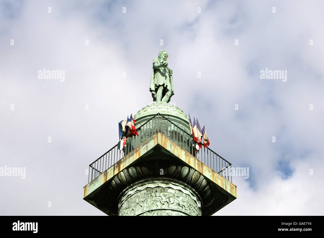 A general view of the Vendome Column at Place Vendome, Paris, France. This is a Monument to Napoleon Victories. Stock Photo
