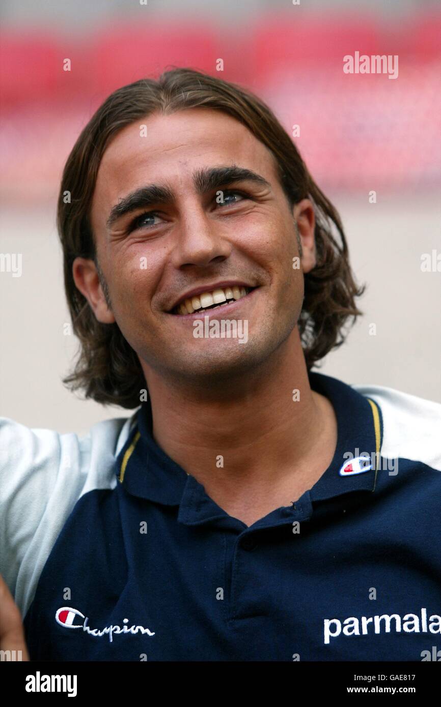 Parma captain fabio cannavaro looking relaxed the match against