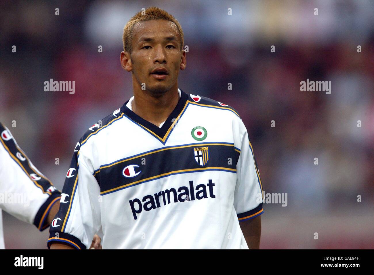 Parma's Hidetoshi Nakata during the match against Barcelona Stock Photo